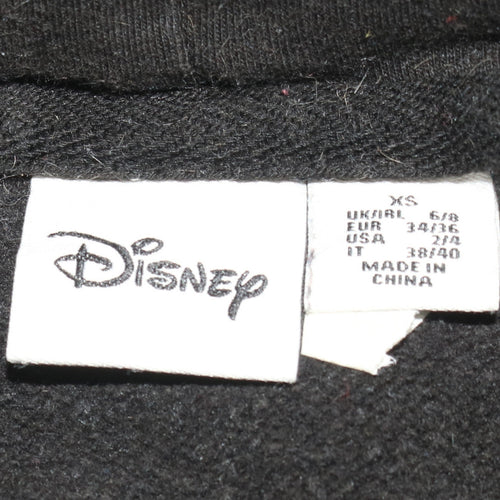 Disney Womens Black Mickey Mouse Pullover Hoodie XS