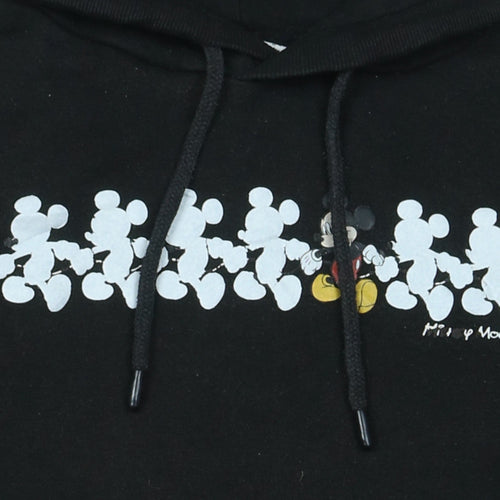 Disney Womens Black Mickey Mouse Pullover Hoodie XS