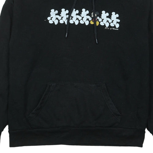 Disney Womens Black Mickey Mouse Pullover Hoodie XS