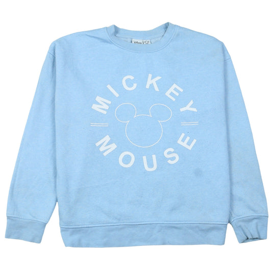 Disney Women’s Blue Mickey Mouse Crew Neck Sweatshirt XS