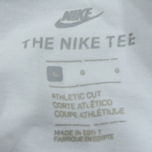 Nike Men's White Just Do It Graphic Athletic T-Shirt Size L