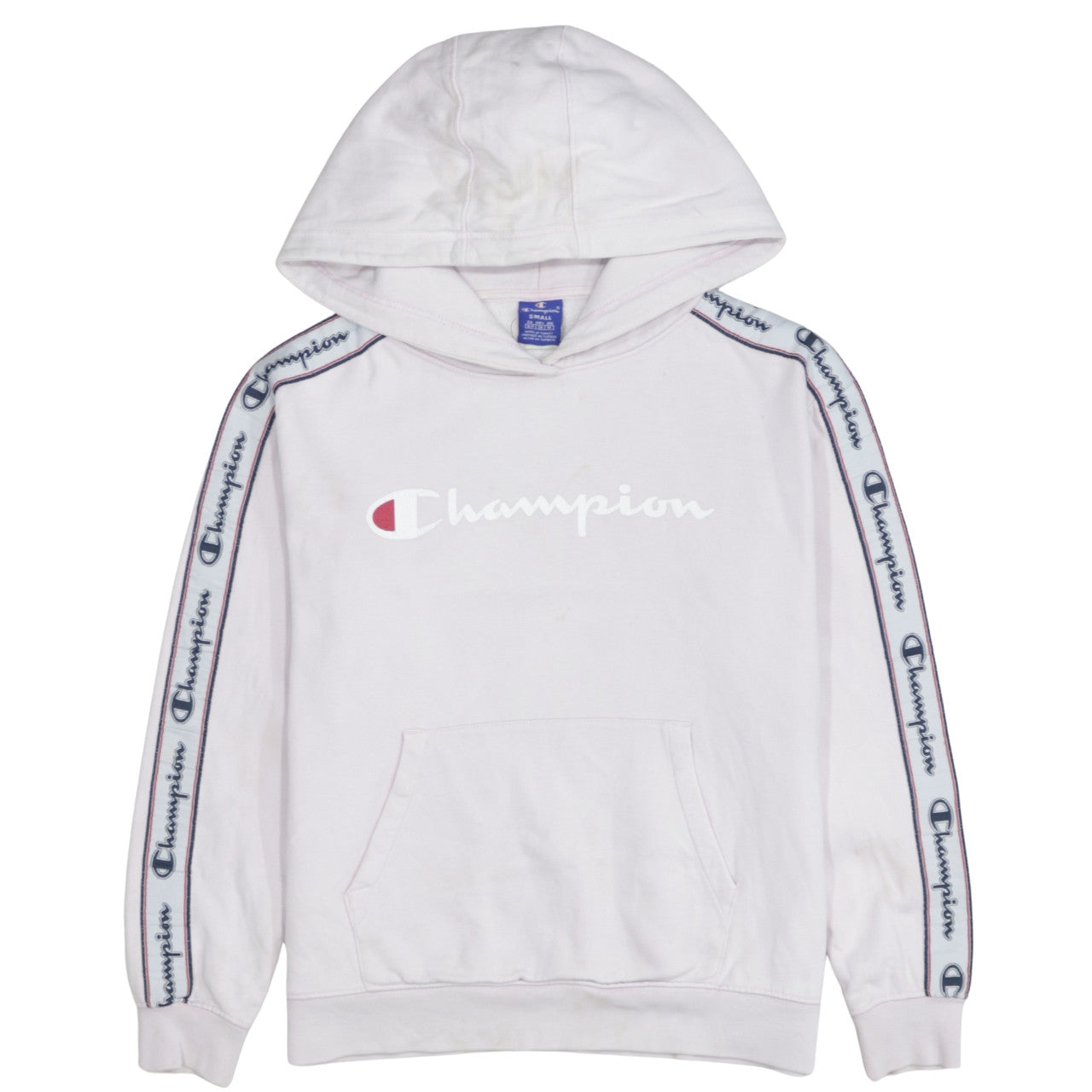 Champion Womens White Small Pullover Logo Hoodie 100% Cotton