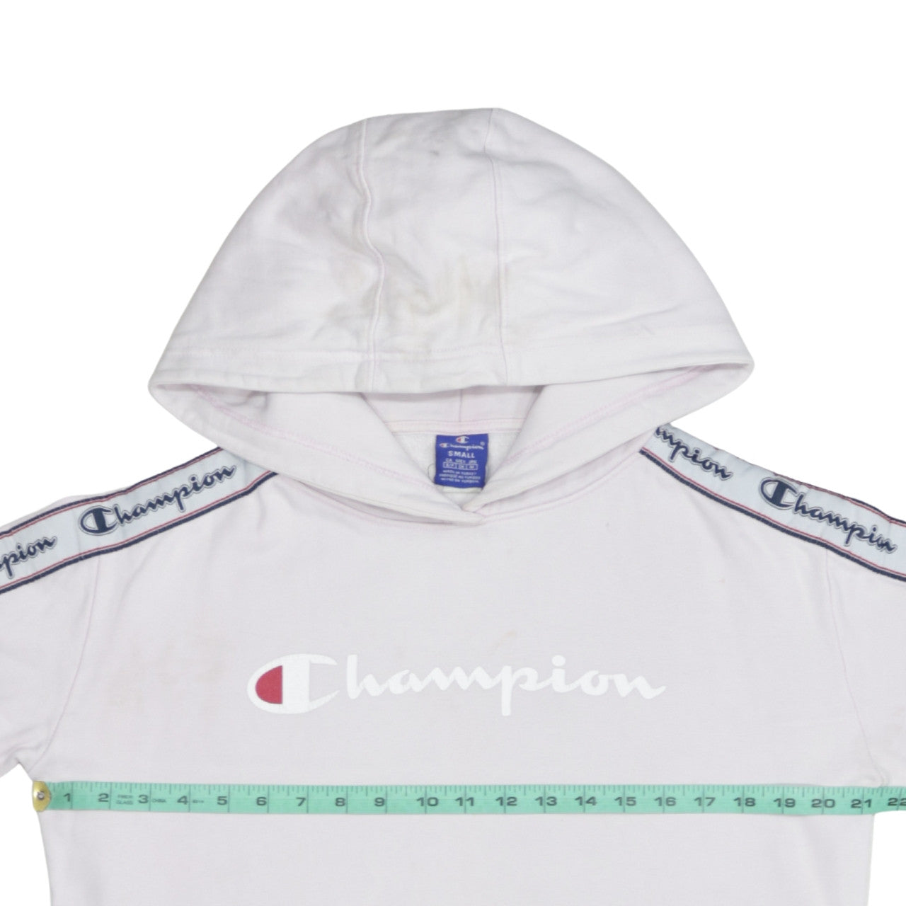 Champion Womens White Small Pullover Logo Hoodie 100% Cotton