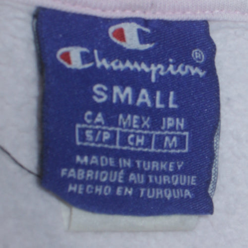 Champion Womens White Small Pullover Logo Hoodie 100% Cotton