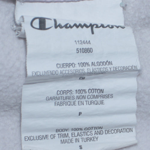 Champion Womens White Small Pullover Logo Hoodie 100% Cotton