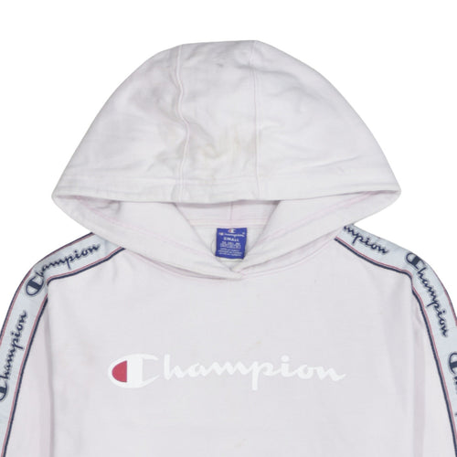 Champion Womens White Small Pullover Logo Hoodie 100% Cotton