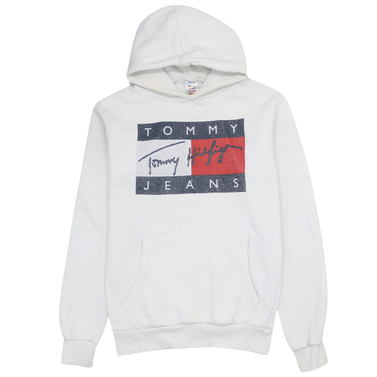 Tommy Hilfiger Men's White XS Pullover Logo Hoodie