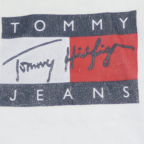 Tommy Hilfiger Men's White XS Pullover Logo Hoodie