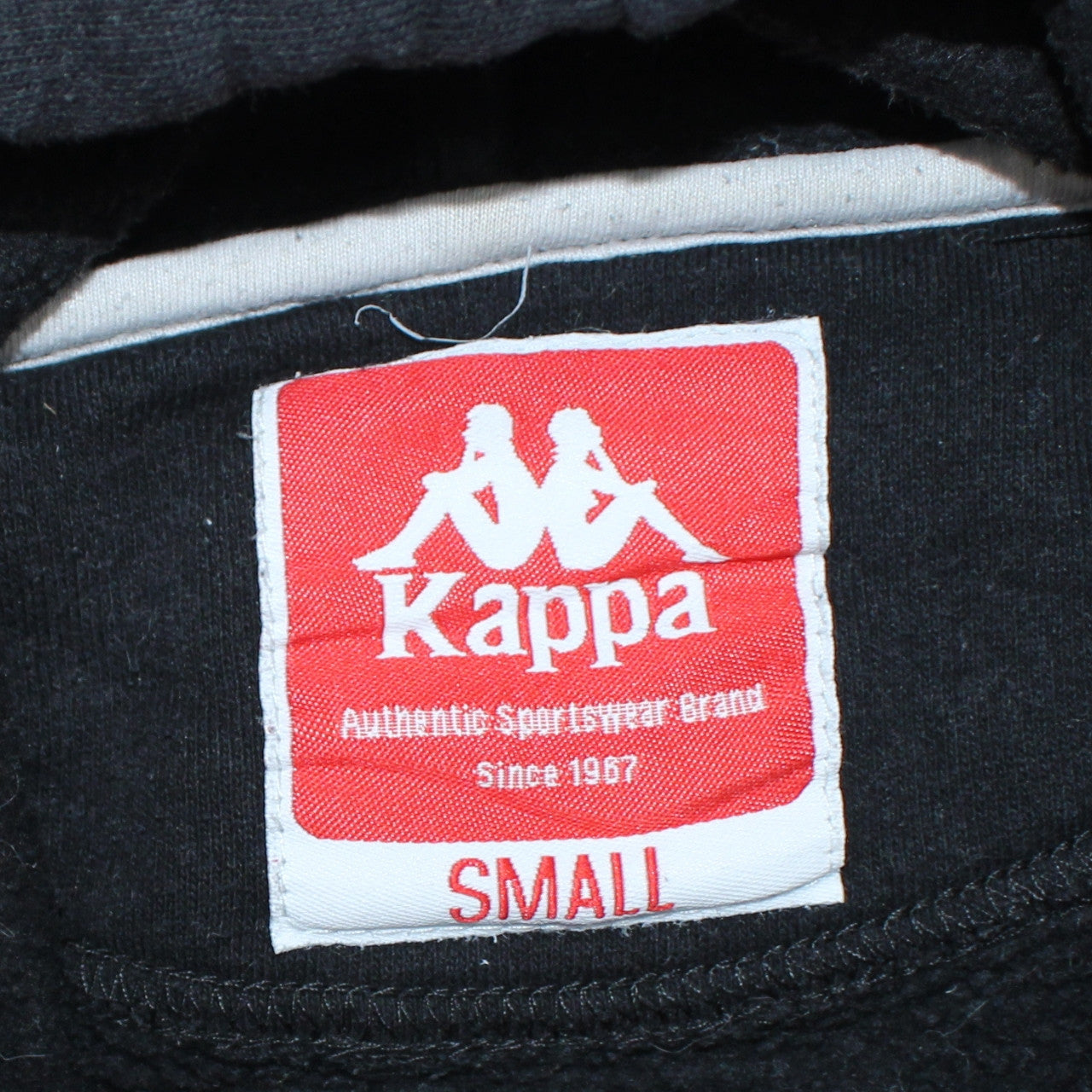 Kappa Men’s Black Small Pullover Hoodie Embroidered Logo Sportswear