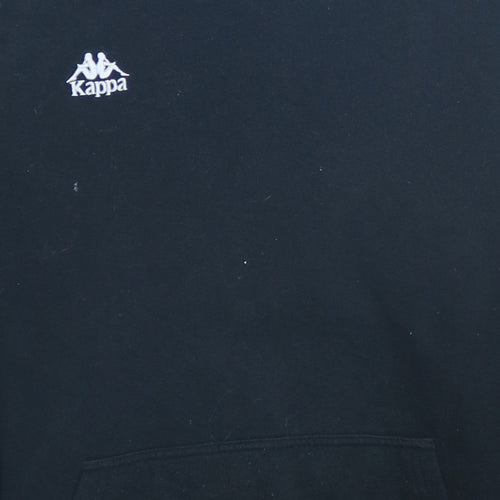 Kappa Men’s Black Small Pullover Hoodie Embroidered Logo Sportswear