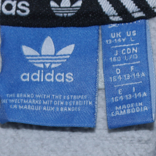 Adidas Boys Grey Hoodie 13-14 Years Pullover Cotton Sweatshirt