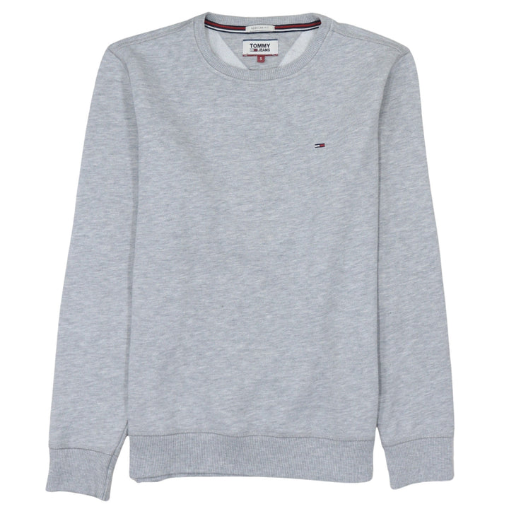 Tommy Jeans Men's Grey Regular Fit Cotton Crew Neck Sweatshirt Size S