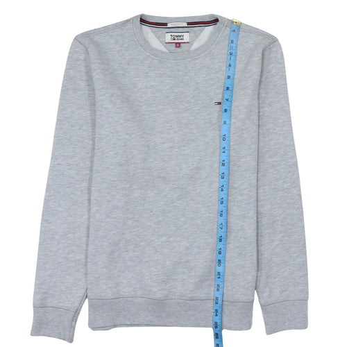 Tommy Jeans Men's Grey Regular Fit Cotton Crew Neck Sweatshirt Size S