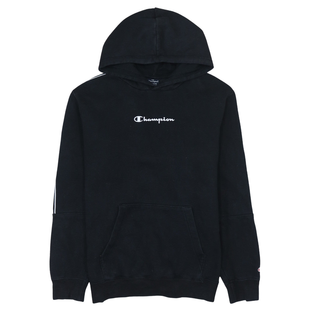 Champion Men's Black Pullover Hoodie Medium Fleece Logo Sweatshirt