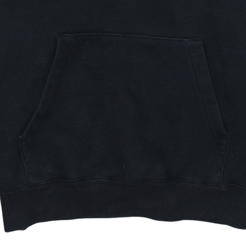 Champion Men's Black Pullover Hoodie Medium Fleece Logo Sweatshirt