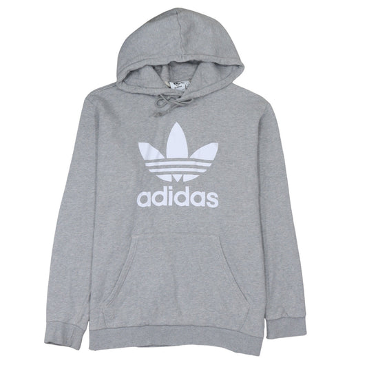 Adidas Women’s Grey Pullover Hoodie XL Logo Hooded Sweatshirt