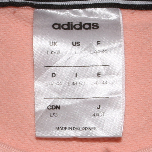 Adidas Women Peach Crew Neck Sweatshirt L Long Sleeve Pullover