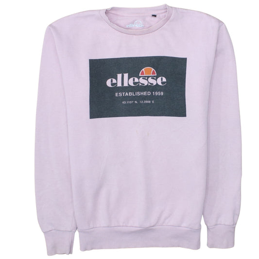 Ellesse Womens Pink Crew Neck Logo Sweatshirt Size M