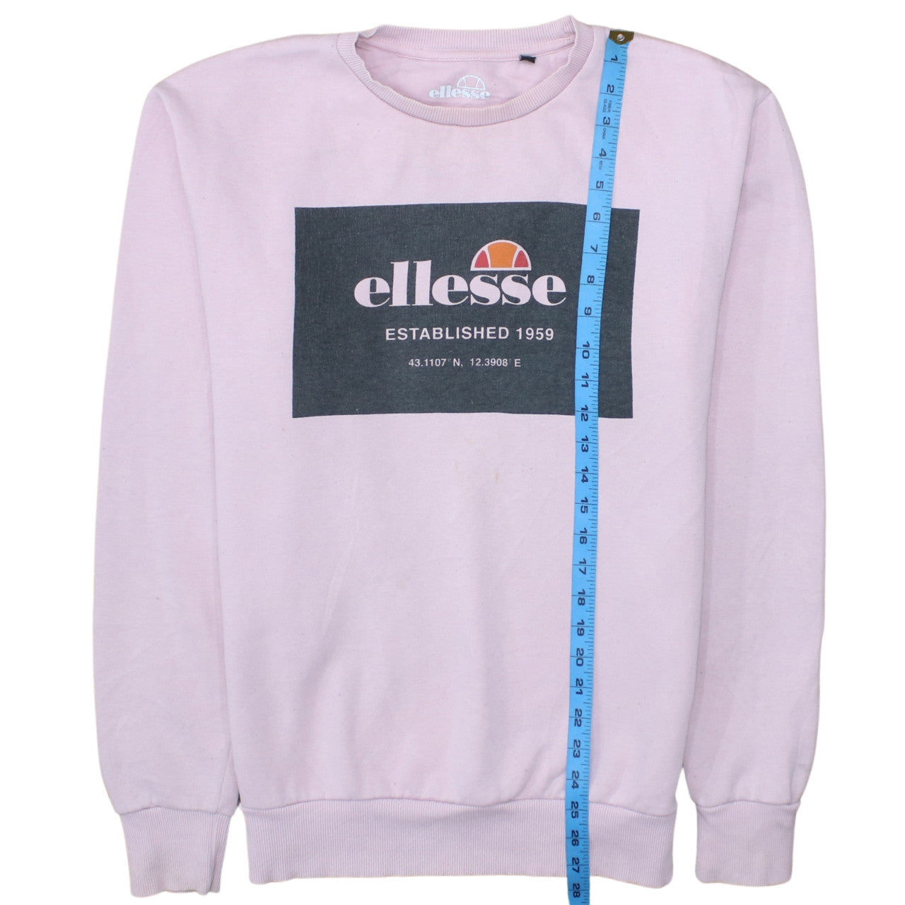 Ellesse Womens Pink Crew Neck Logo Sweatshirt Size M