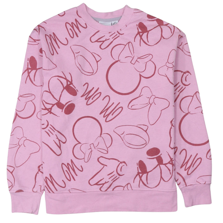 Disney Primark Women Pink Minnie Mouse Pullover Sweatshirt 2XS