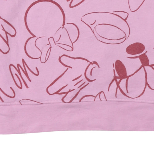 Disney Primark Women Pink Minnie Mouse Pullover Sweatshirt 2XS
