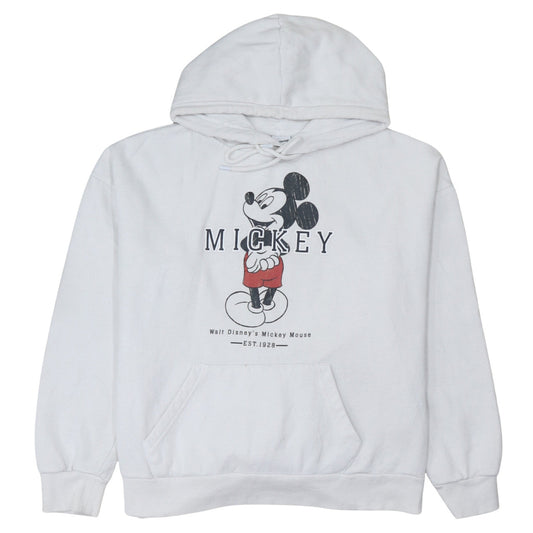 Disney Primark Women's White Mickey Mouse Pullover Hoodie Size M 12/14