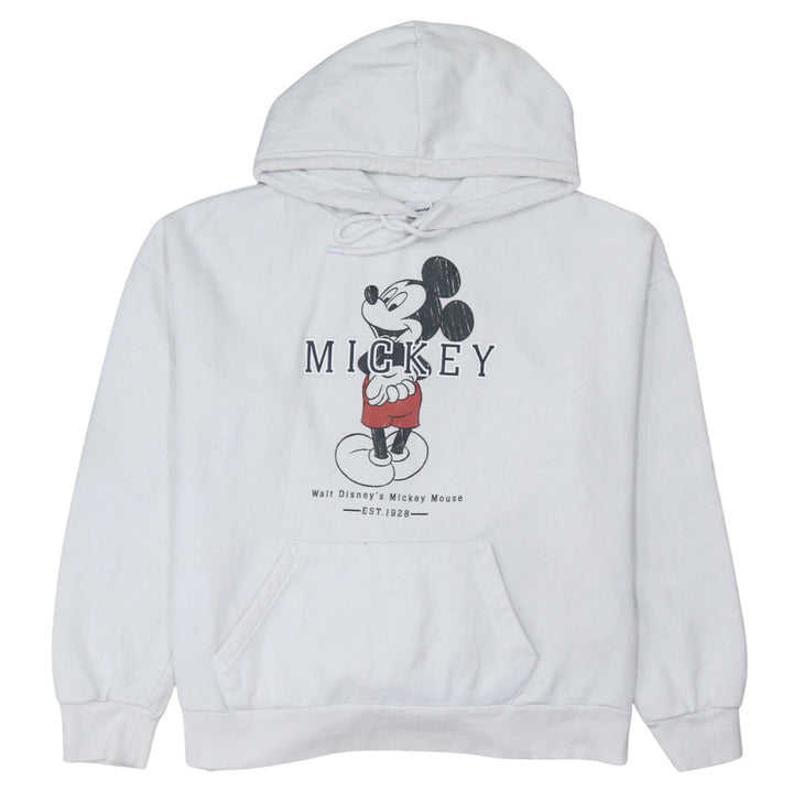 Disney Primark Women's White Mickey Mouse Pullover Hoodie Size M 12/14