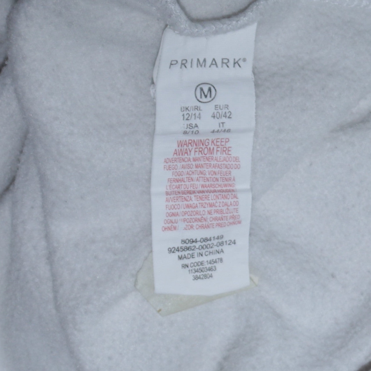 Disney Primark Women's White Mickey Mouse Pullover Hoodie Size M 12/14