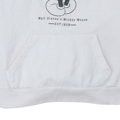 Disney Primark Women's White Mickey Mouse Pullover Hoodie Size M 12/14