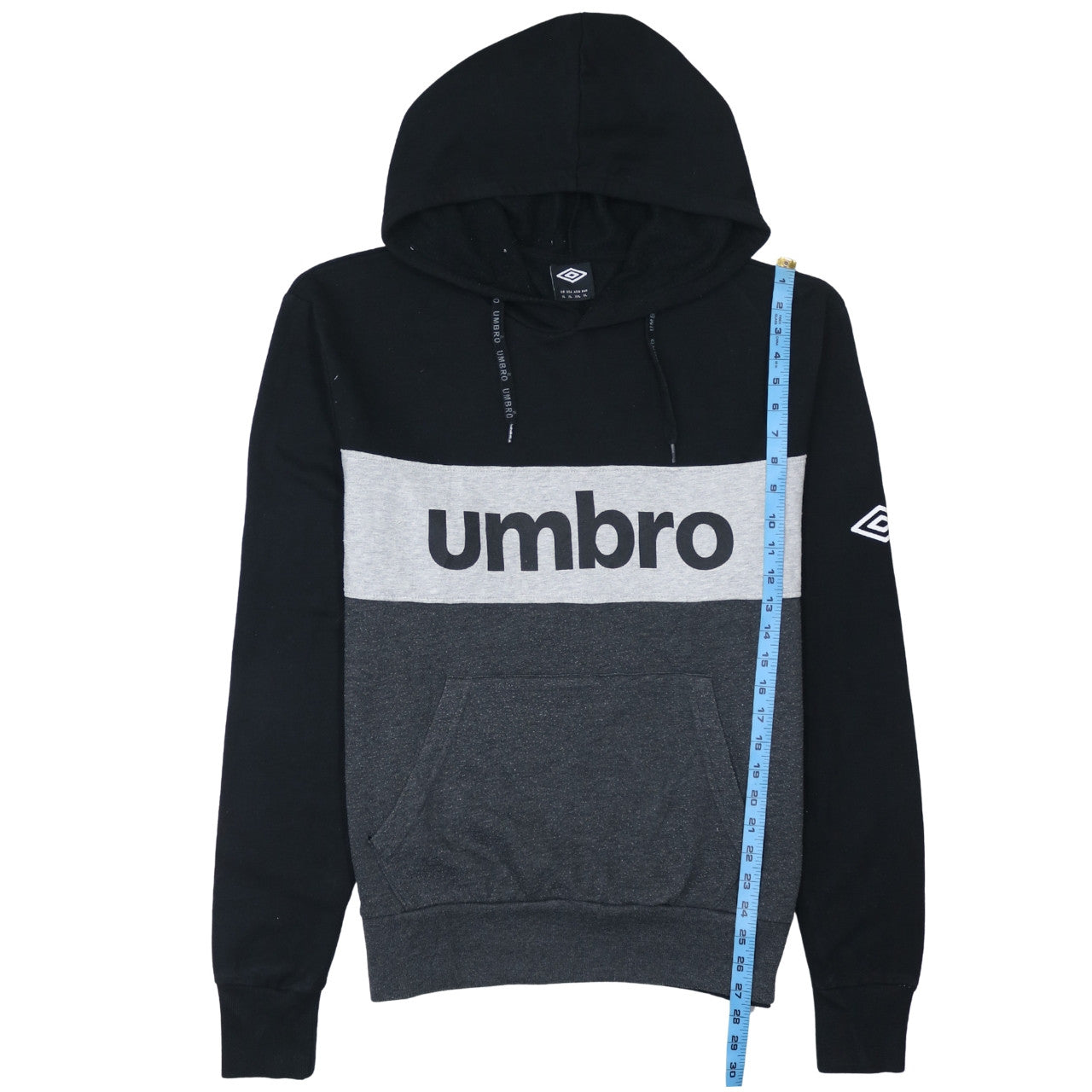 Umbro Men's Black Grey XL Pullover Hoodie Fleece Sportswear