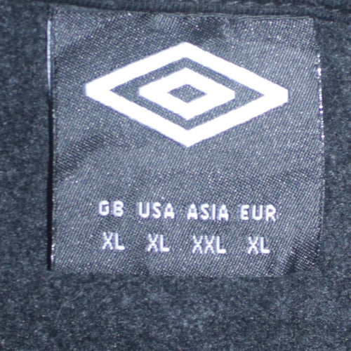 Umbro Men's Black Grey XL Pullover Hoodie Fleece Sportswear