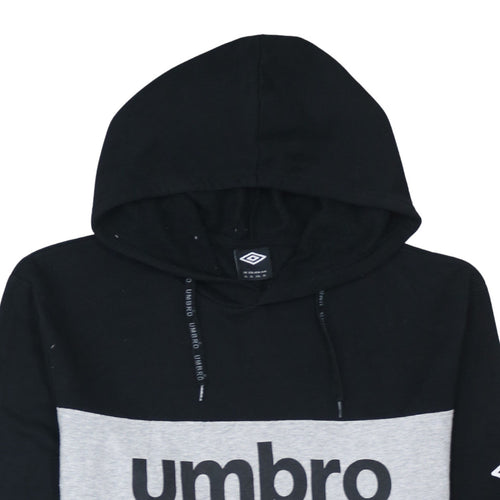 Umbro Men's Black Grey XL Pullover Hoodie Fleece Sportswear