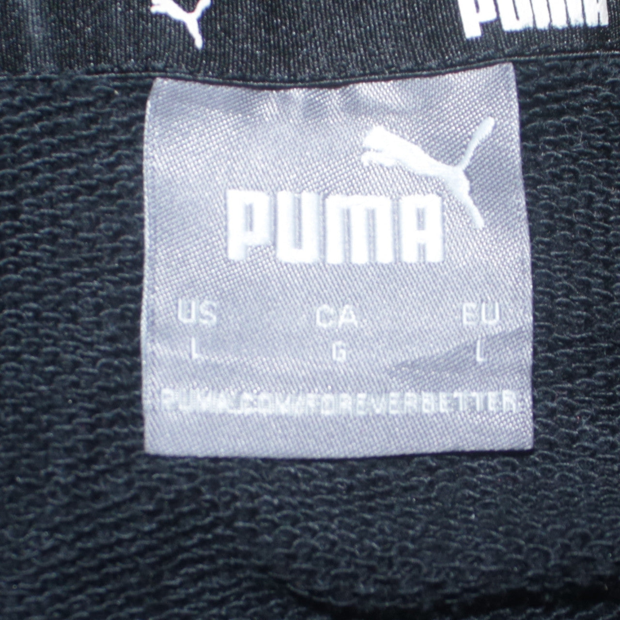Puma Men's Black Pullover Hoodie Size L Sports Fleece Sweatshirt