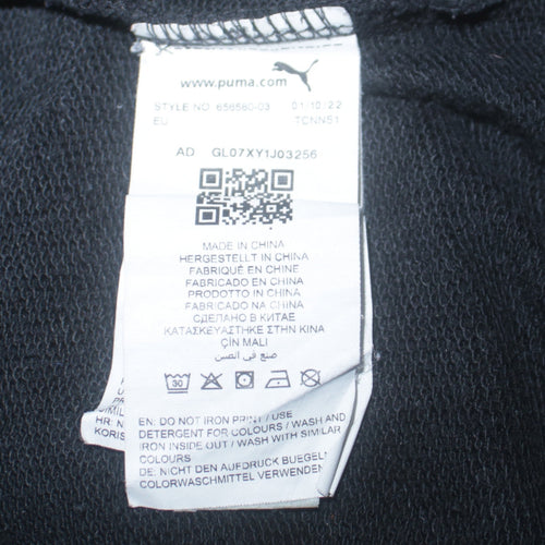 Puma Men's Black Pullover Hoodie Size L Sports Fleece Sweatshirt