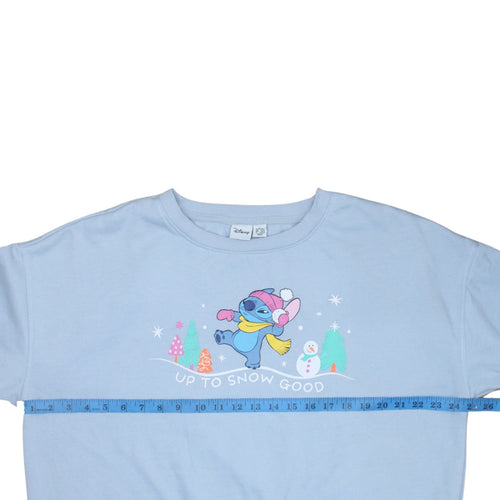 Disney Primark Women Blue Stitch Up To Snow Good Sweatshirt L