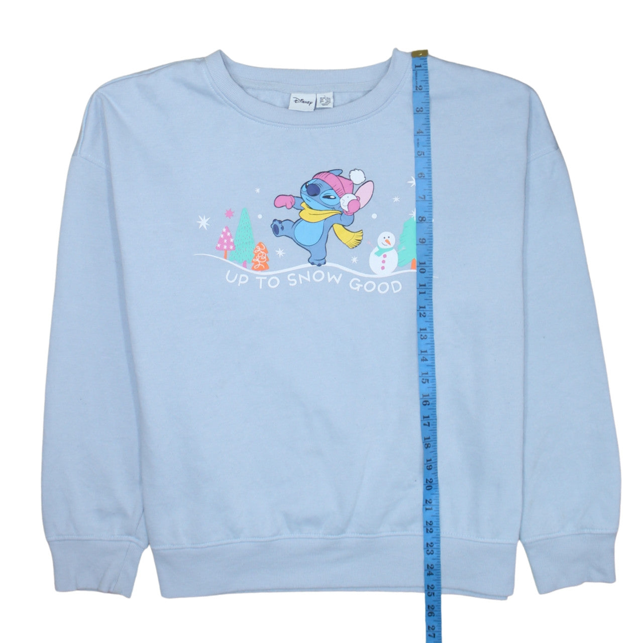 Disney Primark Women Blue Stitch Up To Snow Good Sweatshirt L