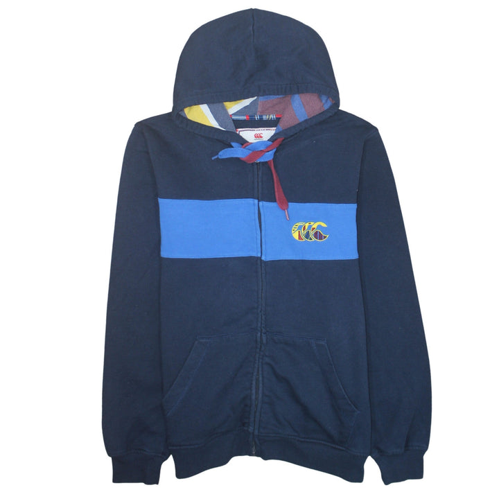 Canterbury Mens Blue Full Zip Hoodie L Rugby Sports Sweatshirt