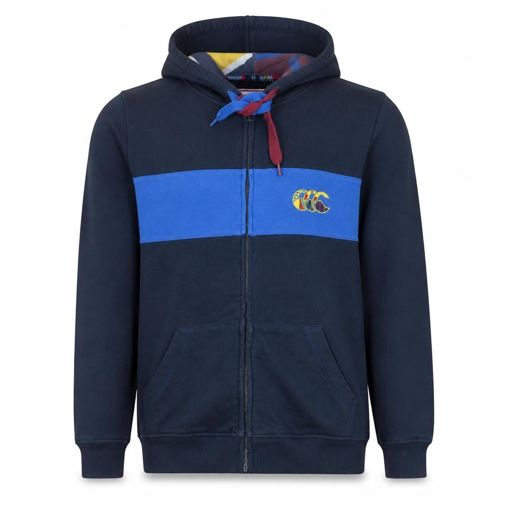 Canterbury Mens Blue Full Zip Hoodie L Rugby Sports Sweatshirt