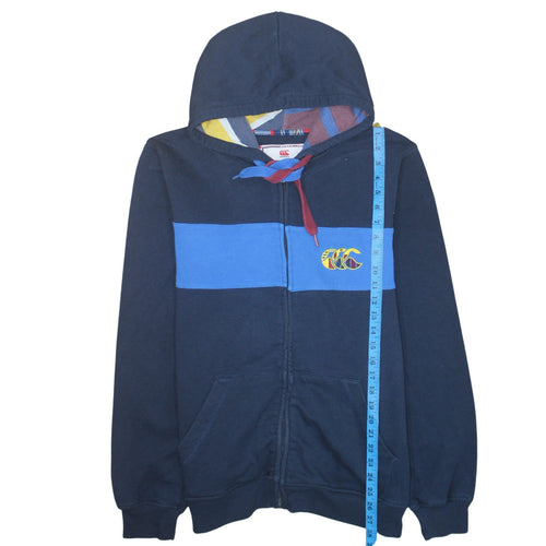 Canterbury Mens Blue Full Zip Hoodie L Rugby Sports Sweatshirt