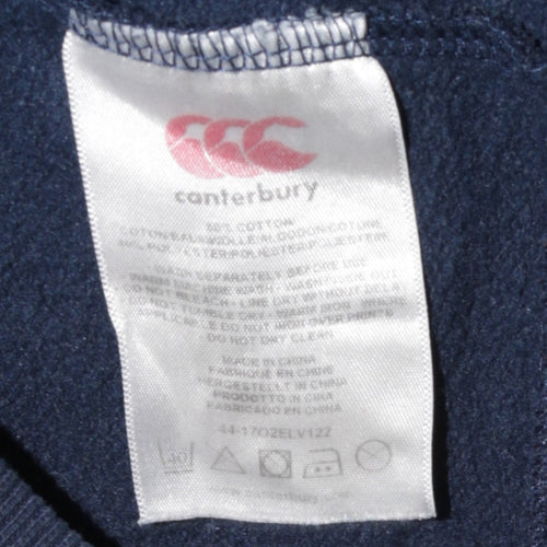 Canterbury Mens Blue Full Zip Hoodie L Rugby Sports Sweatshirt