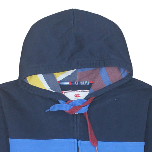 Canterbury Mens Blue Full Zip Hoodie L Rugby Sports Sweatshirt