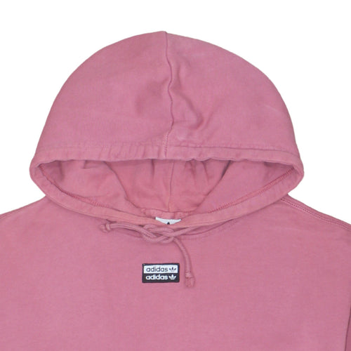 Adidas Womens Pink Hooded Cropped Pullover Sweatshirt Size 6
