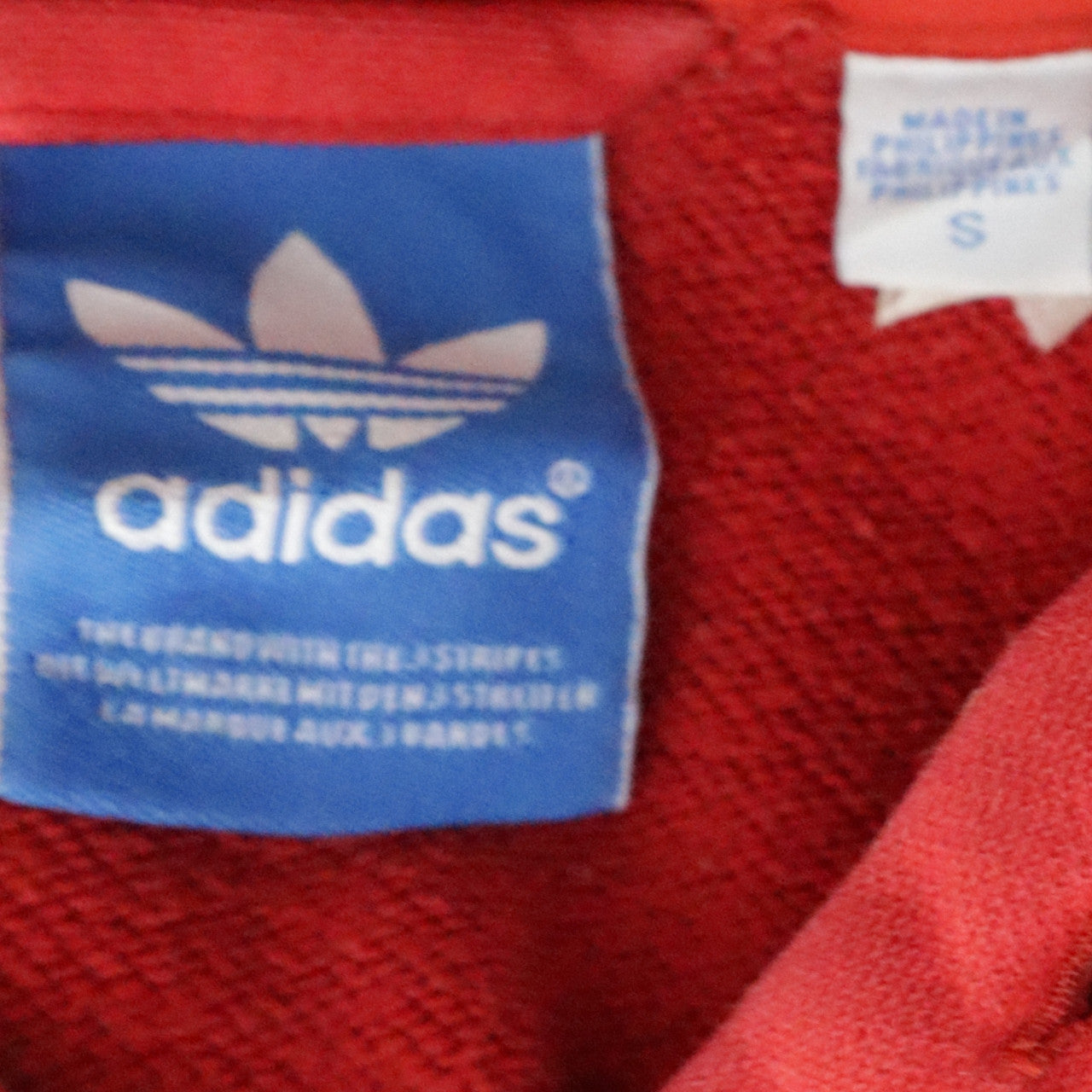 Adidas Men's Red Pullover Hoodie Small Logo Fleece Sweatshirt