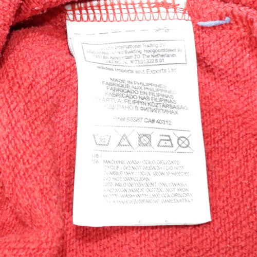 Adidas Men's Red Pullover Hoodie Small Logo Fleece Sweatshirt