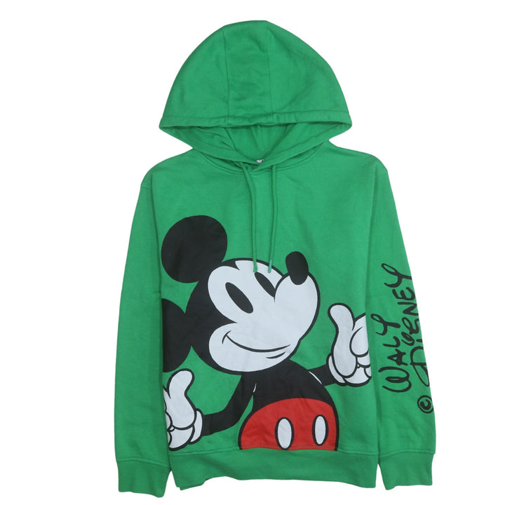 Disney Women Green Mickey Mouse Pullover Hoodie Size 2XS