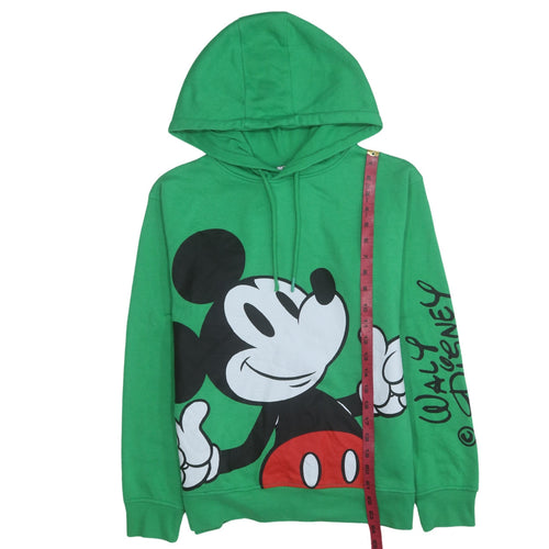Disney Women Green Mickey Mouse Pullover Hoodie Size 2XS