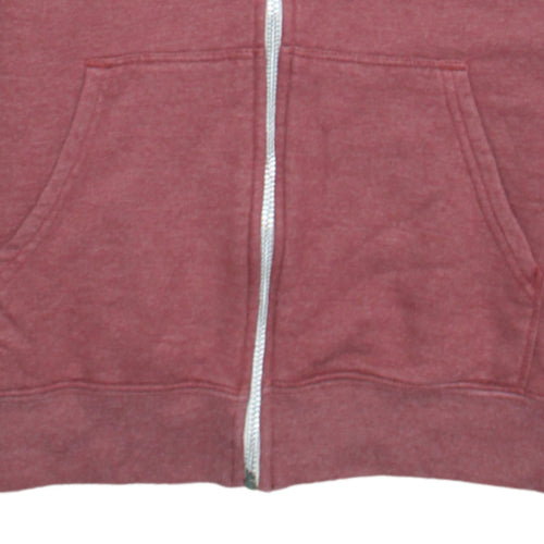 Vans Boys Red Full Zip Hoodie Medium Cotton Blend Casual Sweatshirt