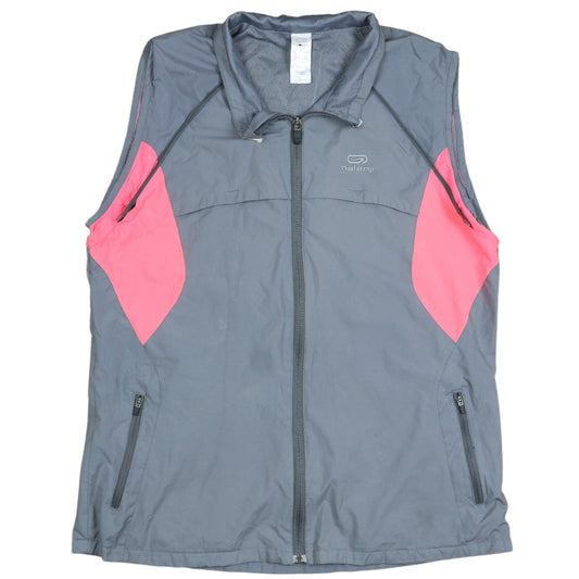 Kalenji Womens Grey Pink Lightweight Running Waistcoat Size 14