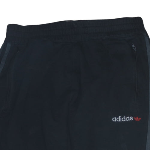 adidas Men's Black Jogger Trousers Size M Regular Fit Fleece
