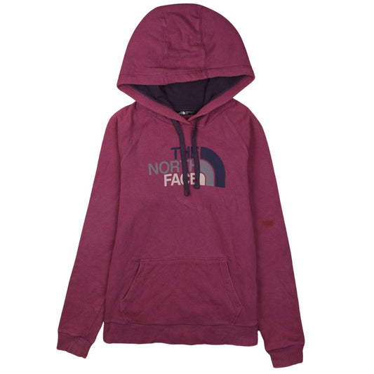 The North Face Women’s Purple Pullover Hoodie M Logo Print Cotton Blend